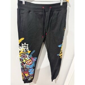 SCREENSHOT Sweatpants Mens Large Hip Hop Embroidered Black Athletic Jogger $69